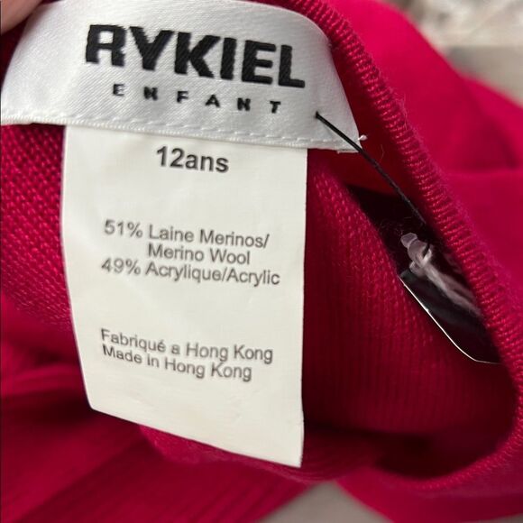 Sonia Rykiel Enfant Fucshia Pink Merino wool blend sweater size 12 NWT - Picture 9 of 13